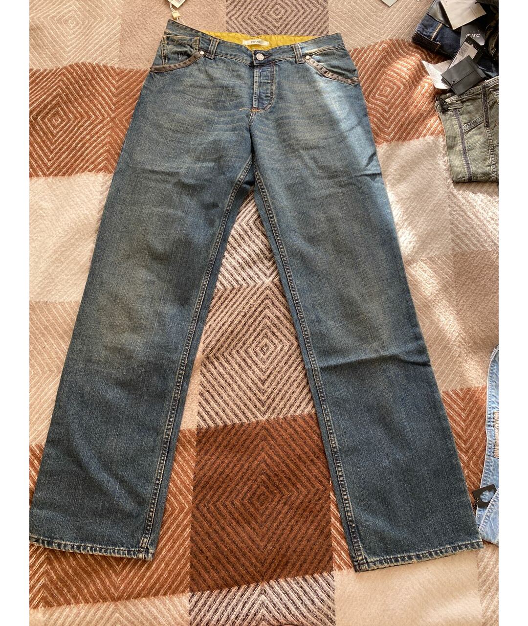 GIANFRANCO FERRE Синие хлопковые джинсы, фото 9