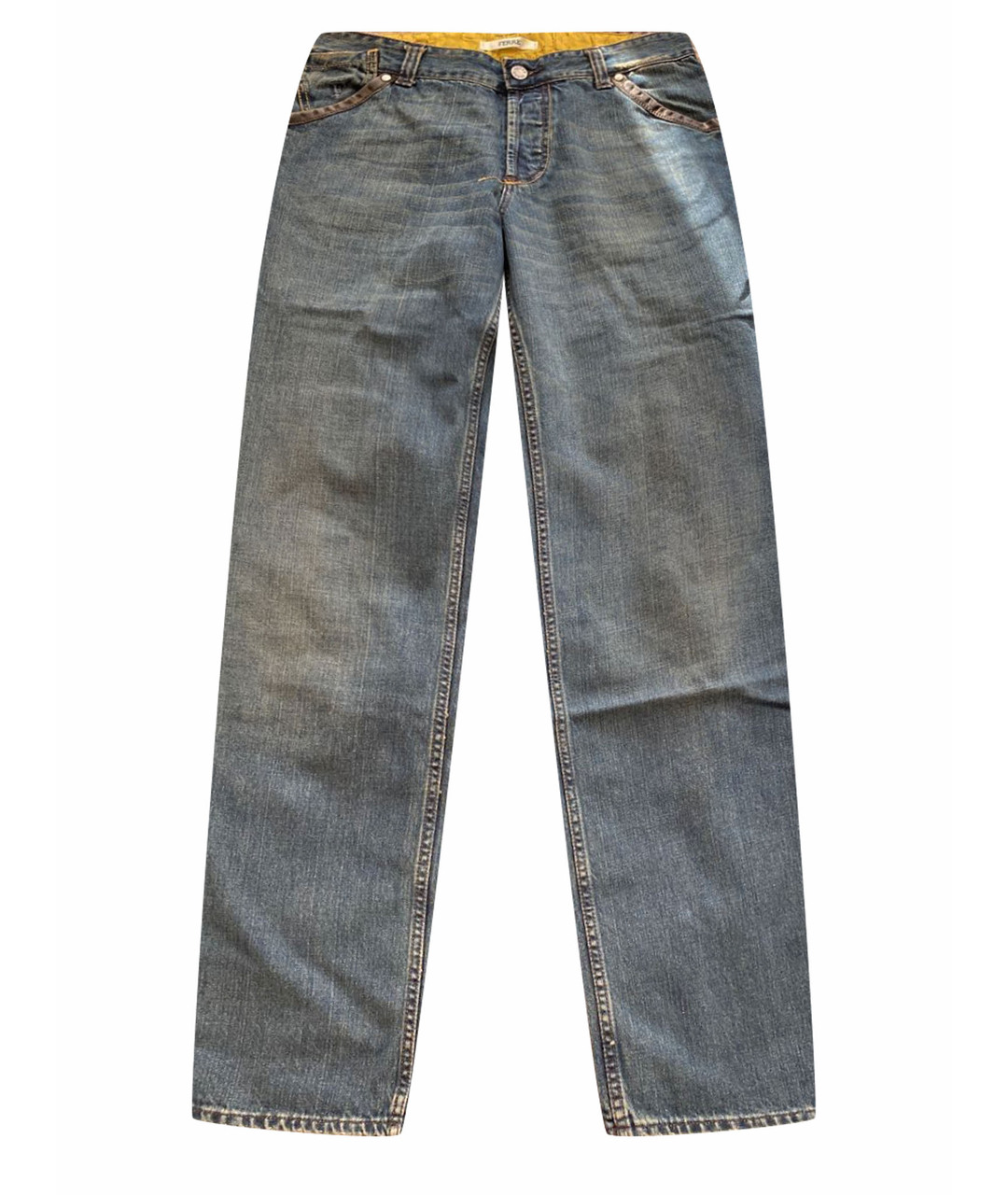 GIANFRANCO FERRE Синие хлопковые джинсы, фото 1