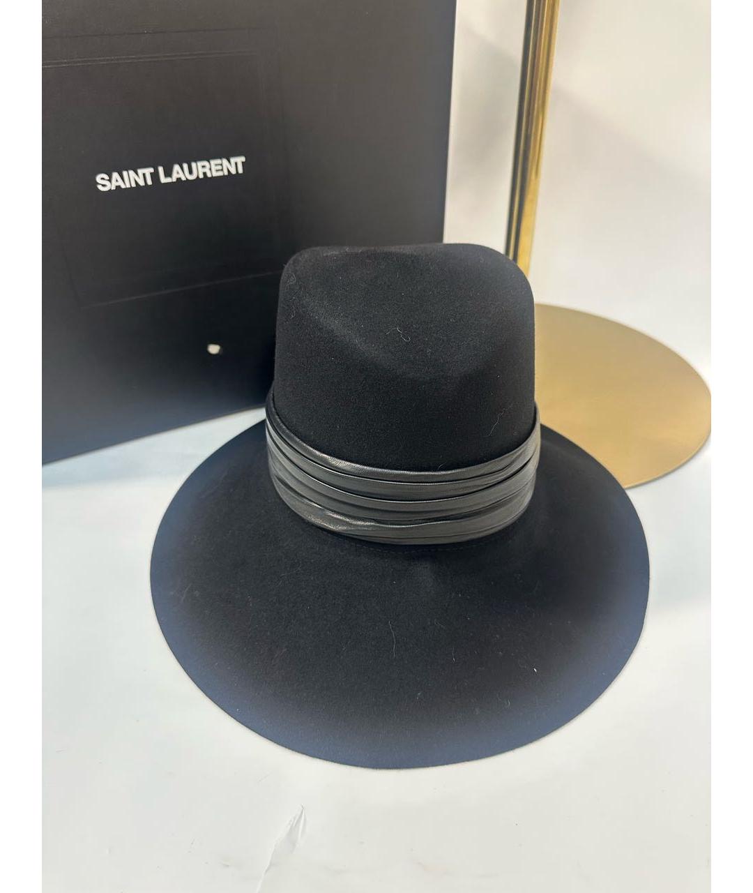 SAINT LAURENT Черная шляпа, фото 6