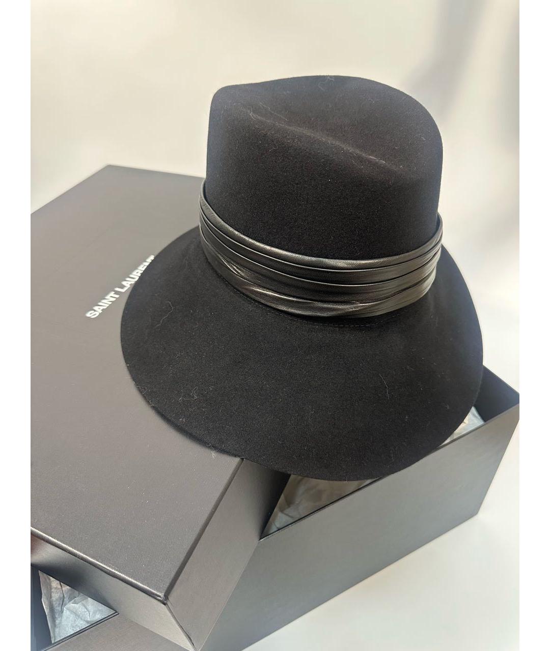 SAINT LAURENT Черная шляпа, фото 4