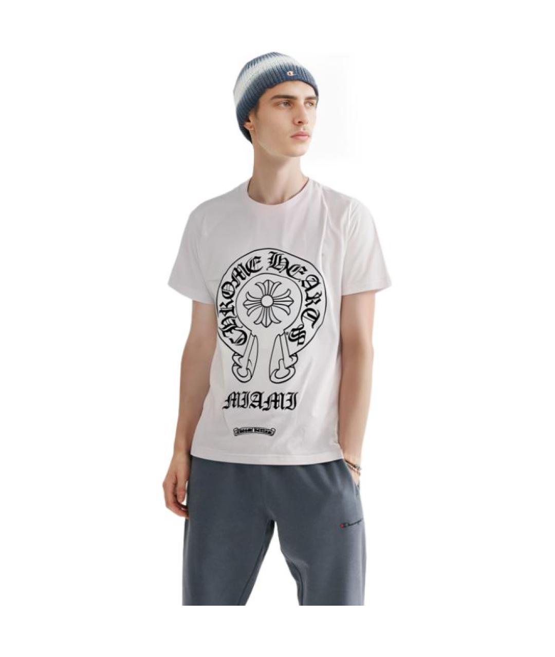 CHROME HEARTS Белая хлопковая футболка, фото 2