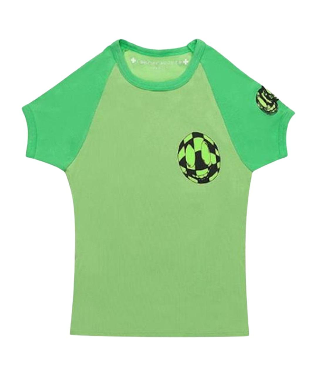 CHROME HEARTS Зеленая хлопковая футболка, фото 1