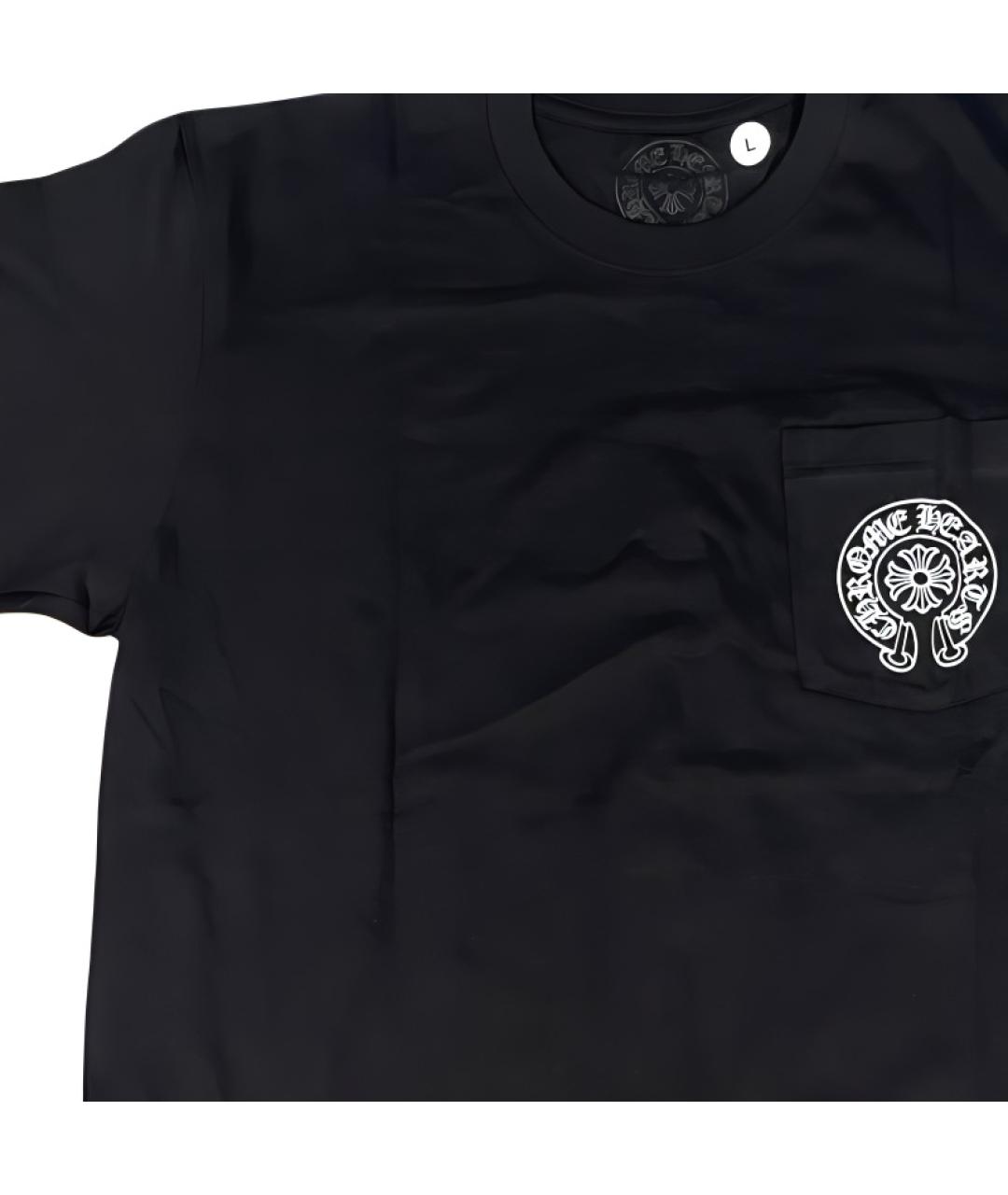 CHROME HEARTS Черная хлопковая футболка, фото 5