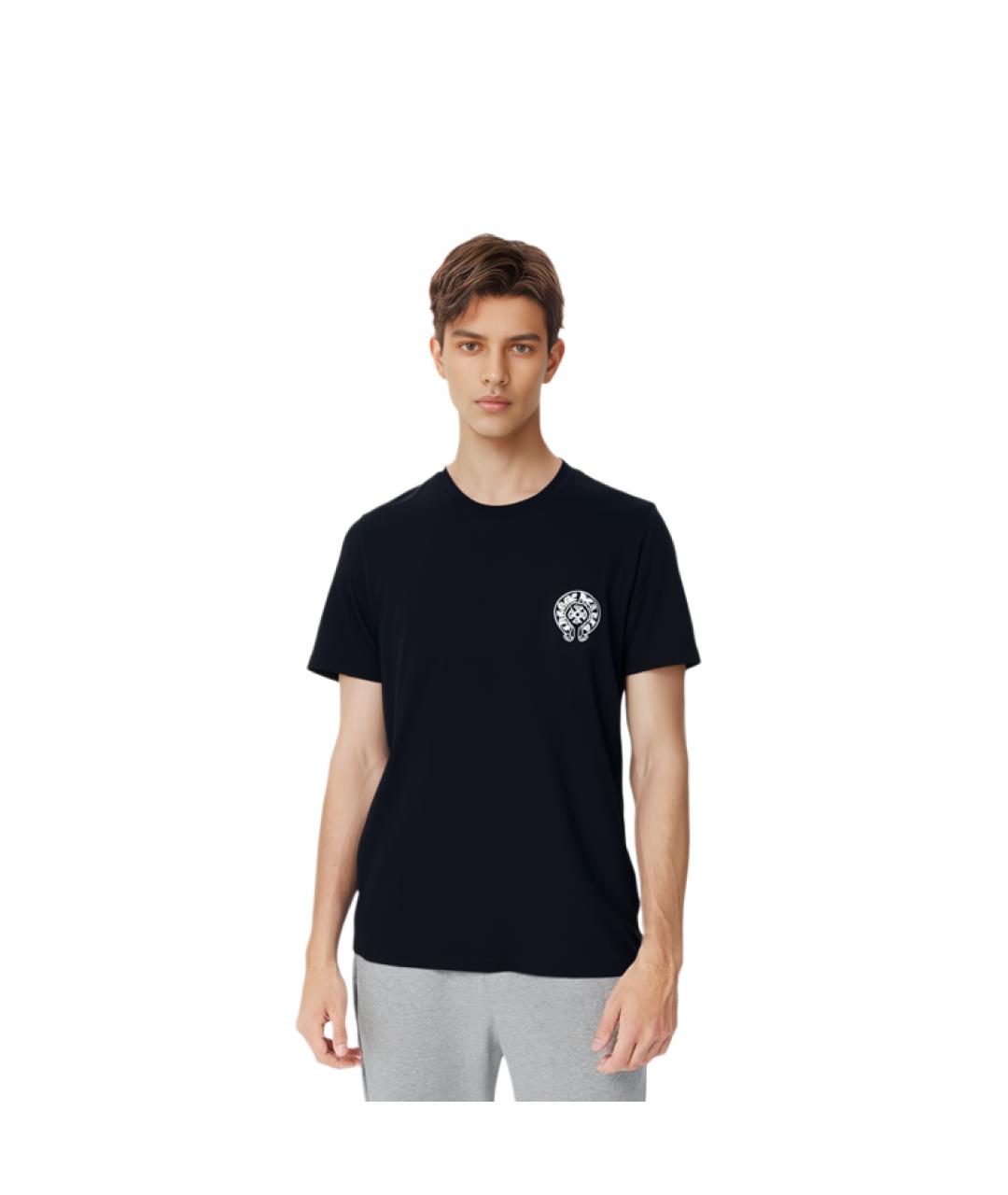 CHROME HEARTS Черная хлопковая футболка, фото 3