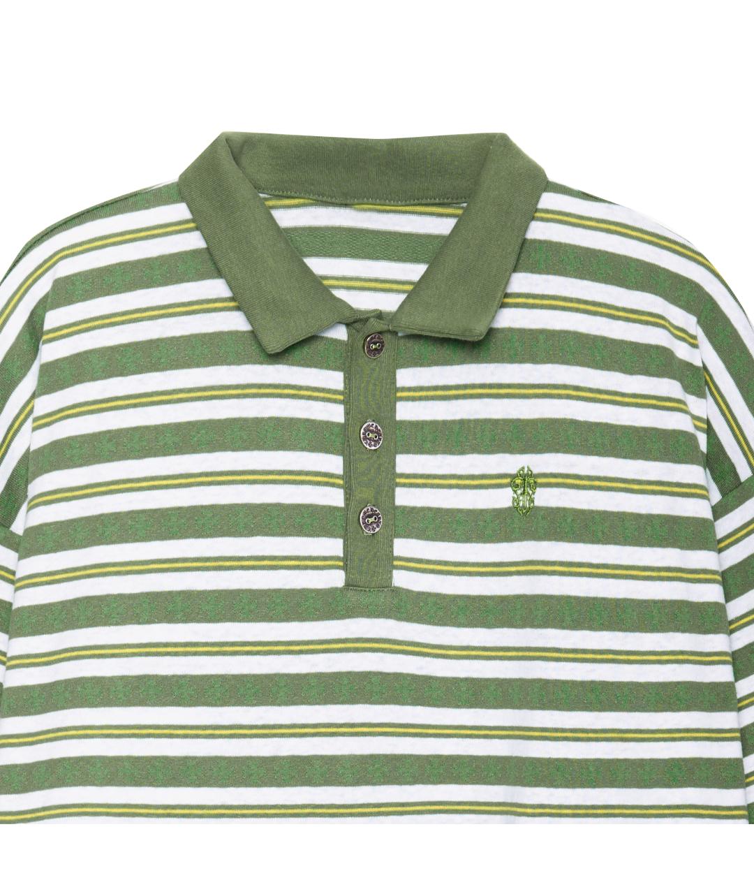 CHROME HEARTS Зеленые хлопковое поло с длинным рукавом, фото 3