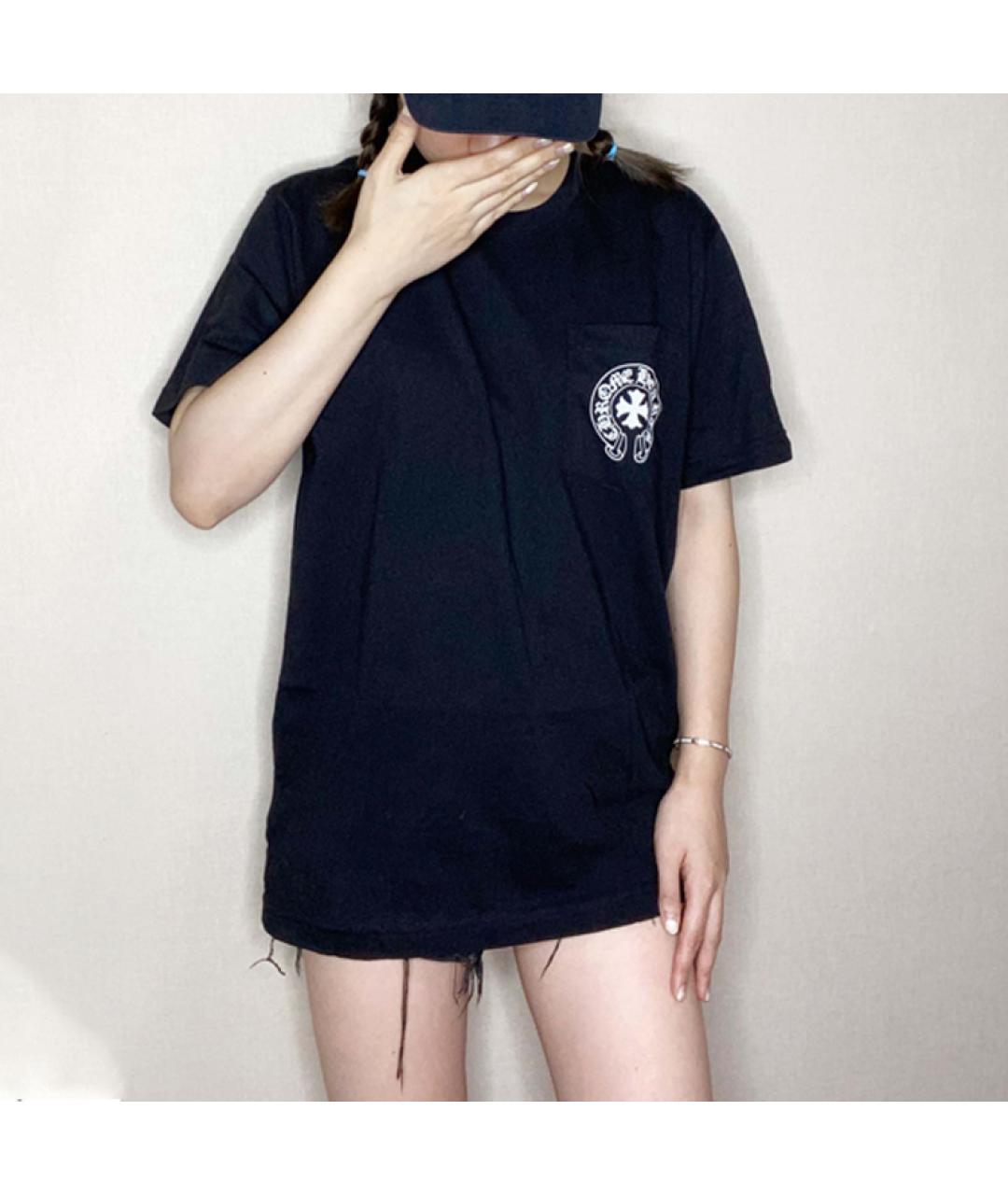 CHROME HEARTS Черная хлопковая футболка, фото 3