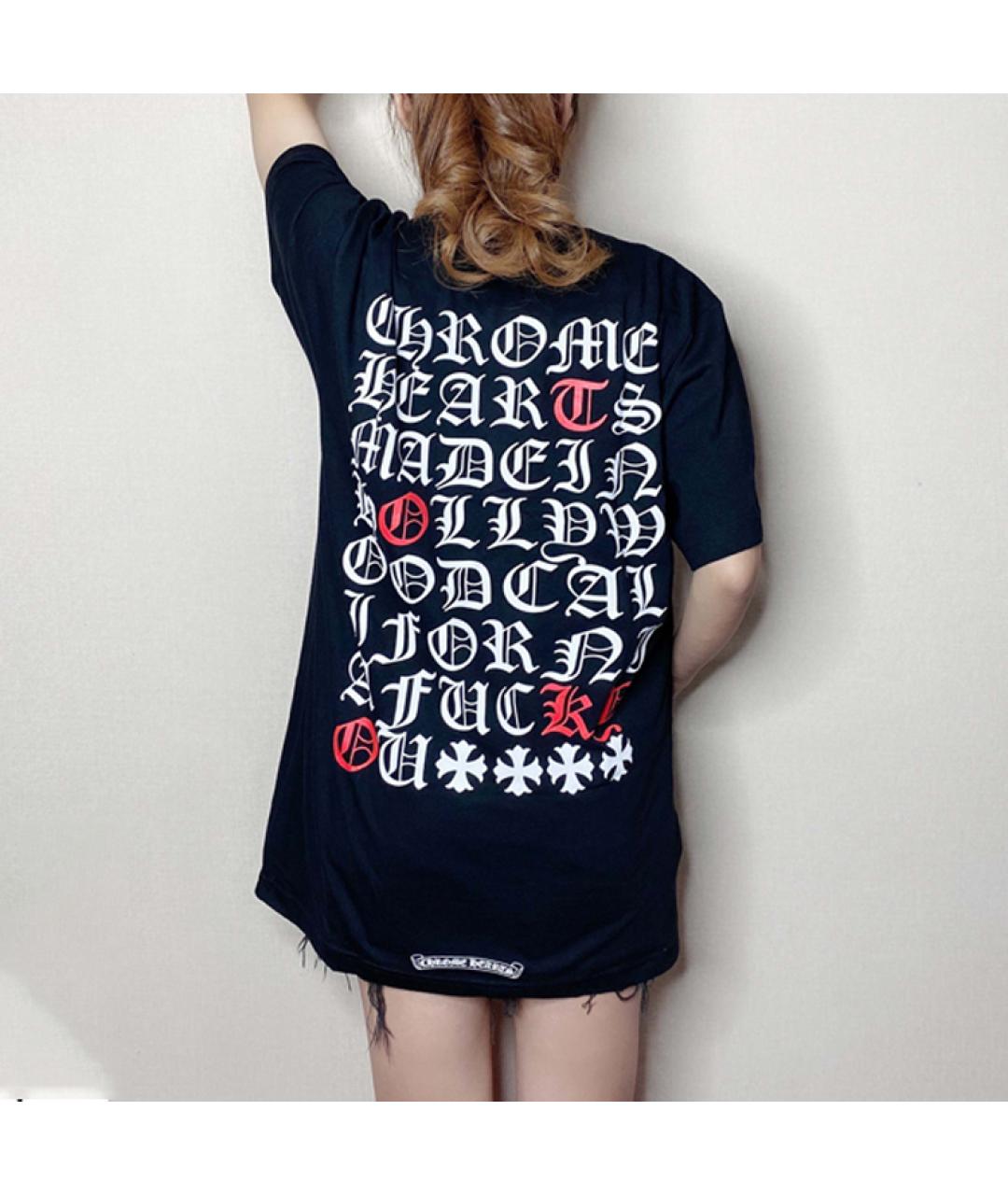 CHROME HEARTS Черная хлопковая футболка, фото 4