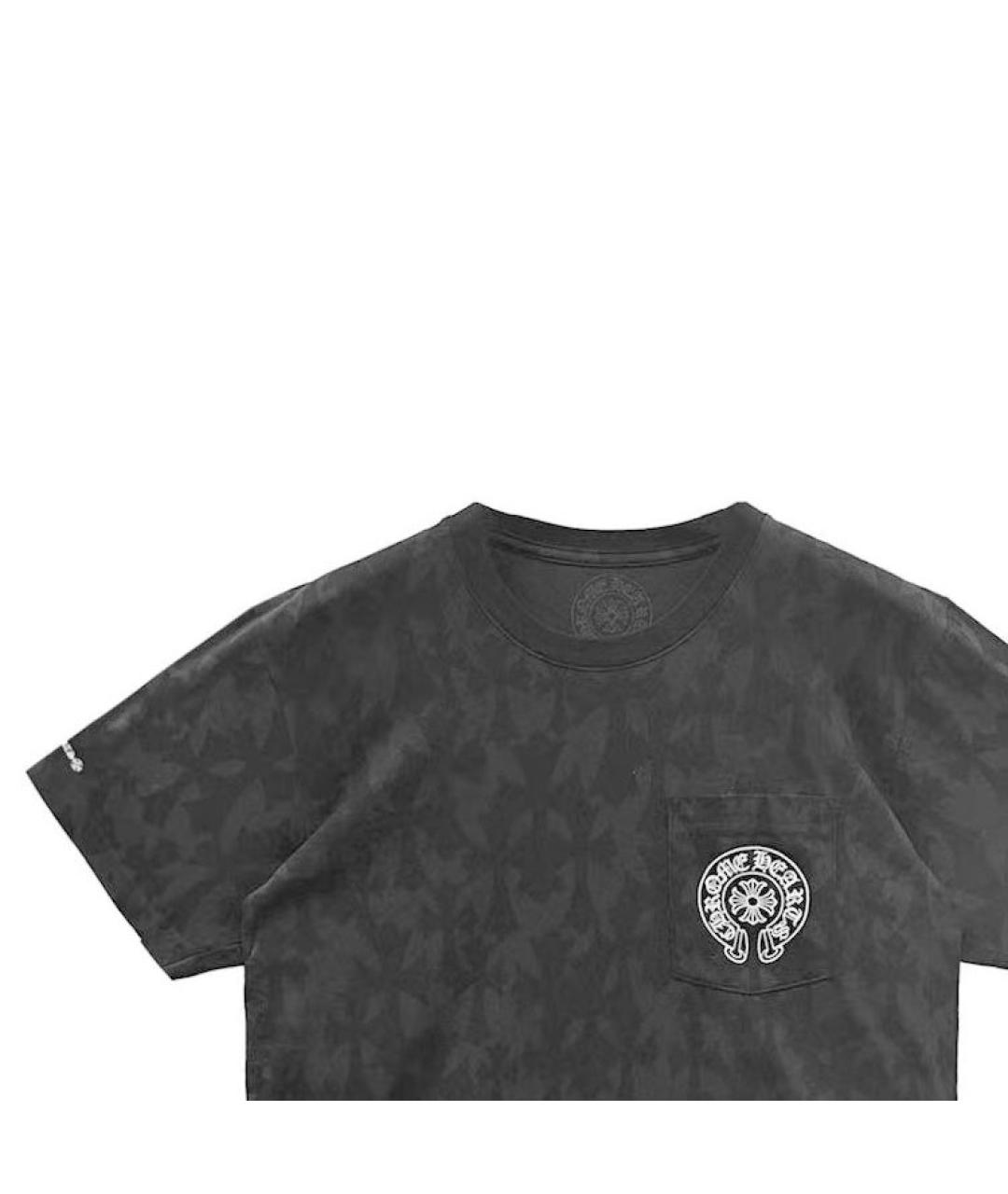 CHROME HEARTS Черная хлопковая футболка, фото 4