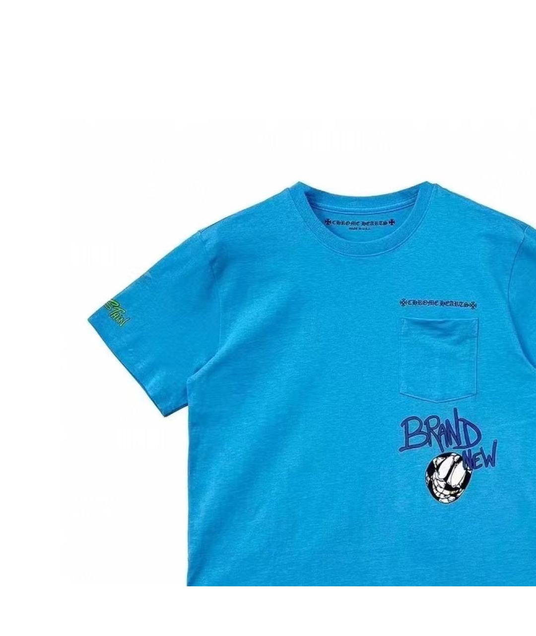 CHROME HEARTS Синяя хлопковая футболка, фото 9