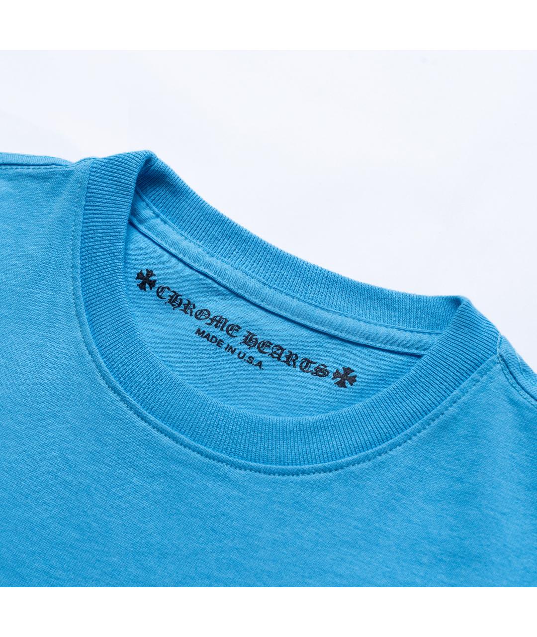 CHROME HEARTS Синяя хлопковая футболка, фото 2