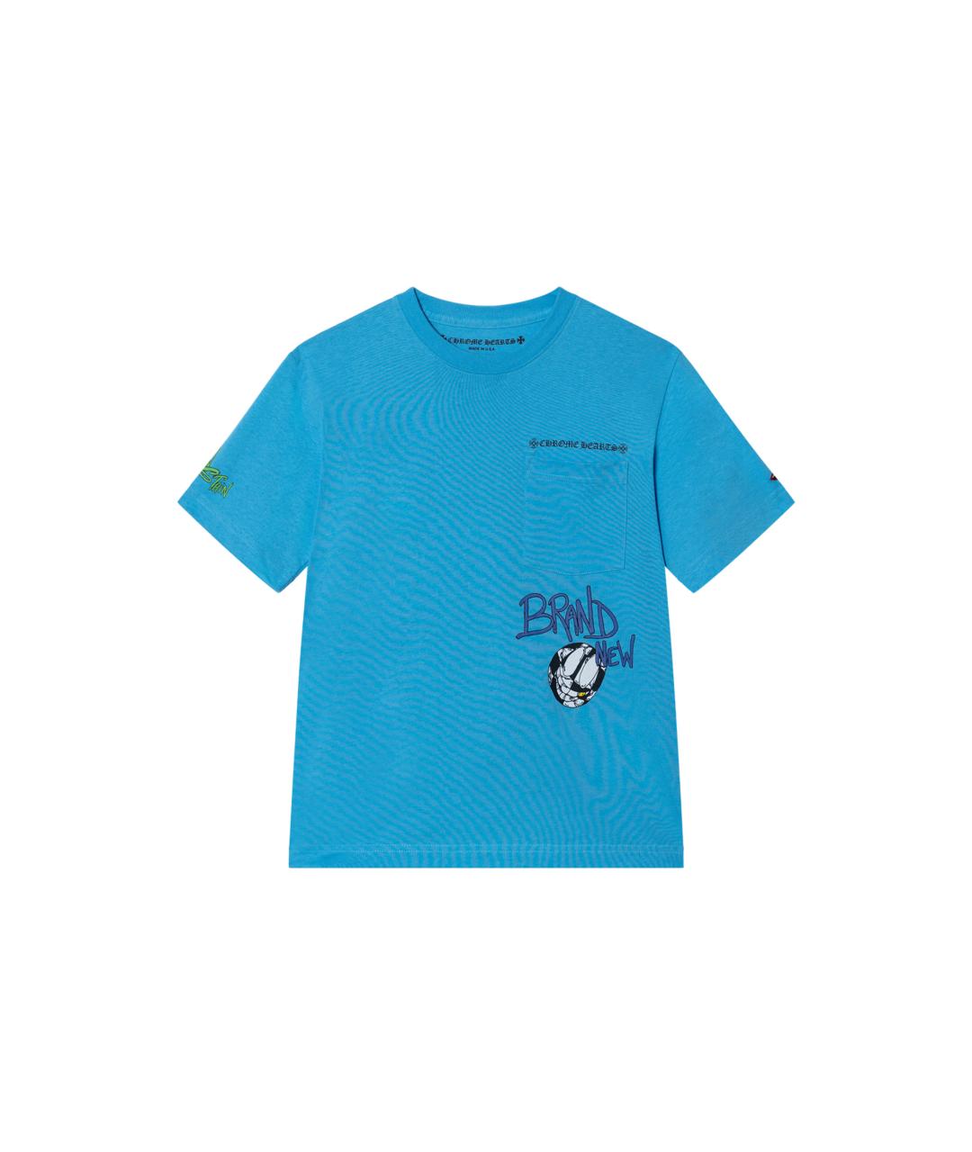 CHROME HEARTS Синяя хлопковая футболка, фото 10