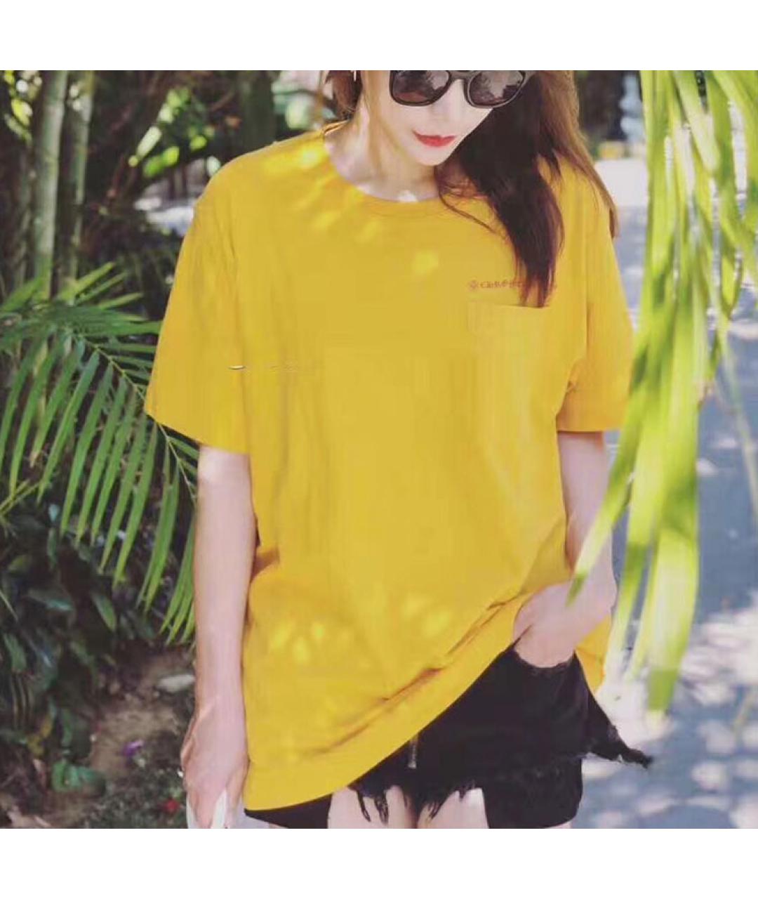 CHROME HEARTS Желтая хлопковая футболка, фото 3