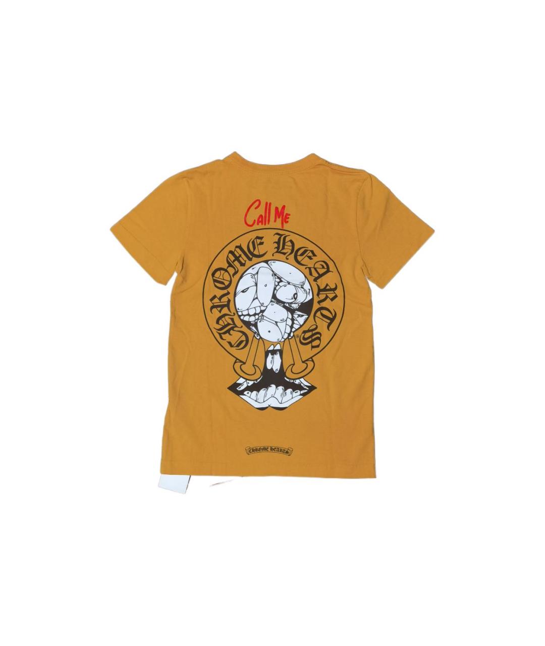 CHROME HEARTS Желтая хлопковая футболка, фото 2