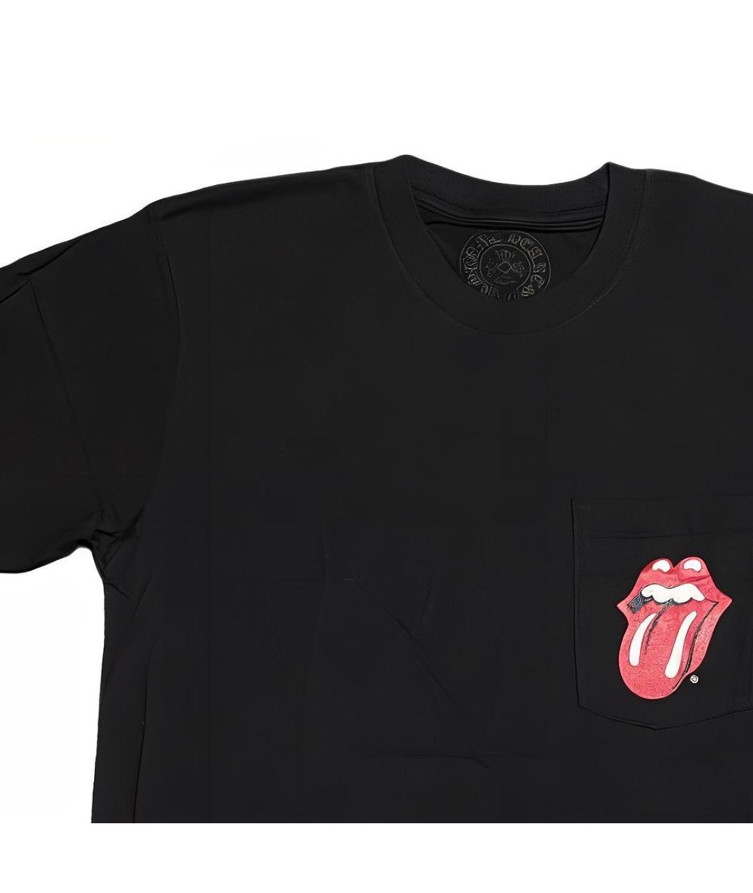 CHROME HEARTS Черная хлопковая футболка, фото 3