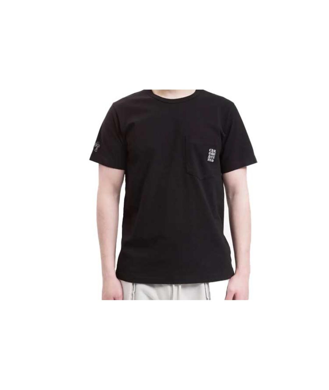 CHROME HEARTS Черная хлопковая футболка, фото 4