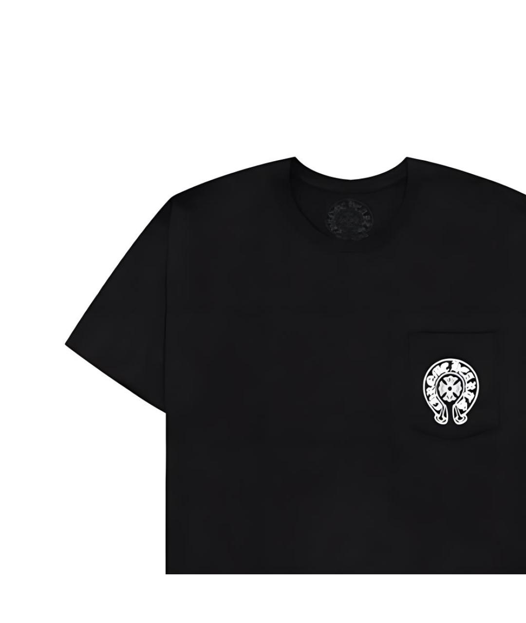 CHROME HEARTS Черная хлопковая футболка, фото 4