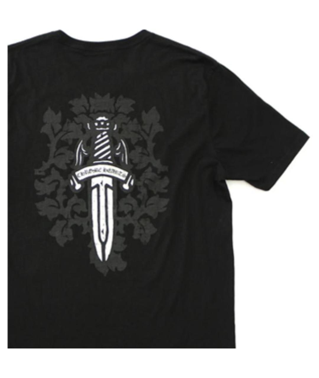 CHROME HEARTS Черная хлопковая футболка, фото 3