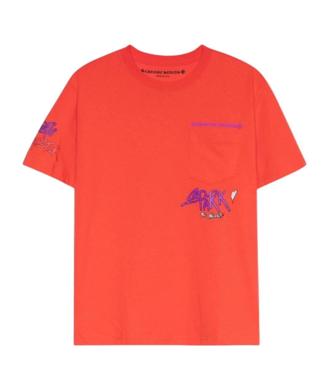 CHROME HEARTS Красная хлопковая футболка, фото 1