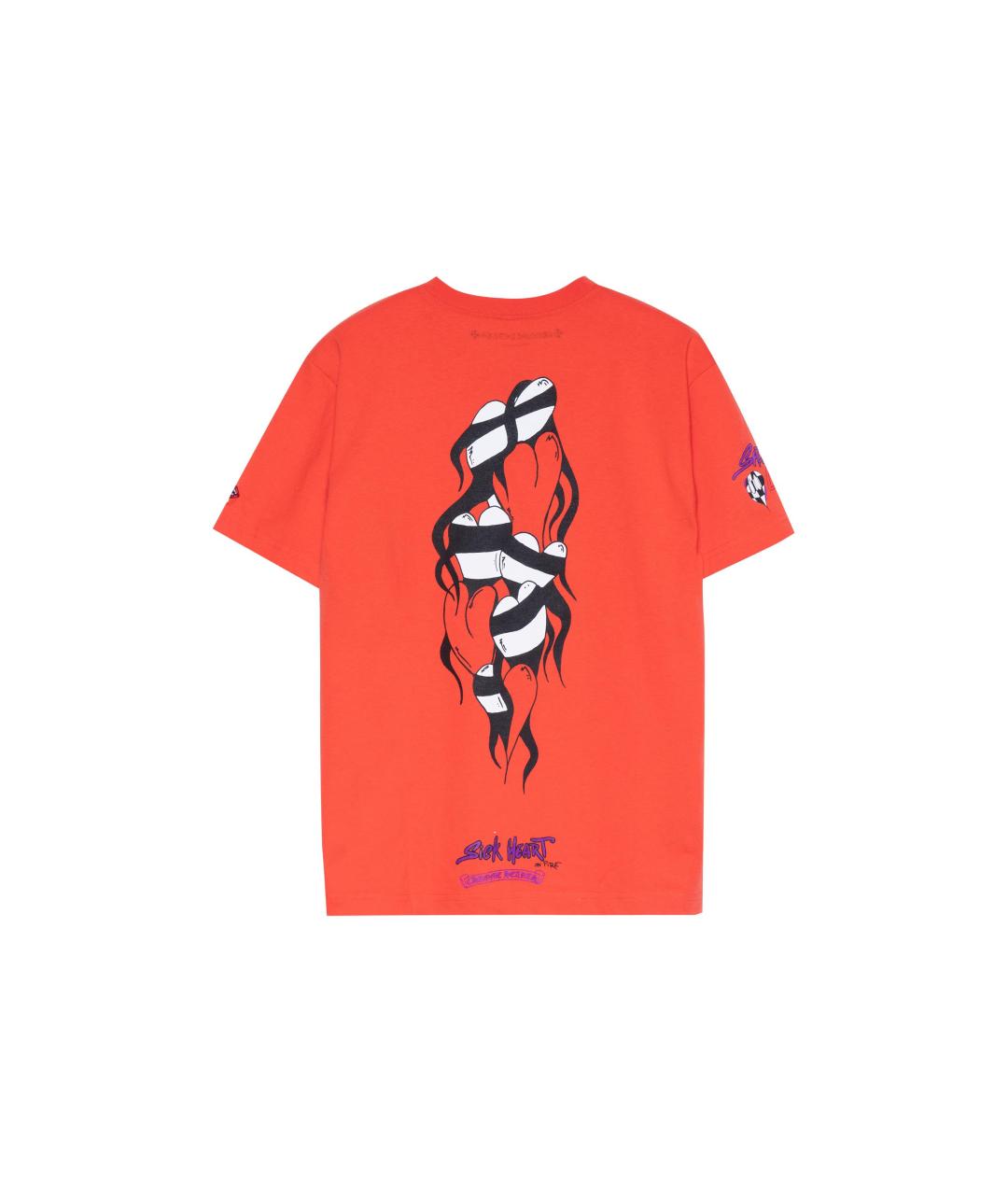 CHROME HEARTS Красная хлопковая футболка, фото 2