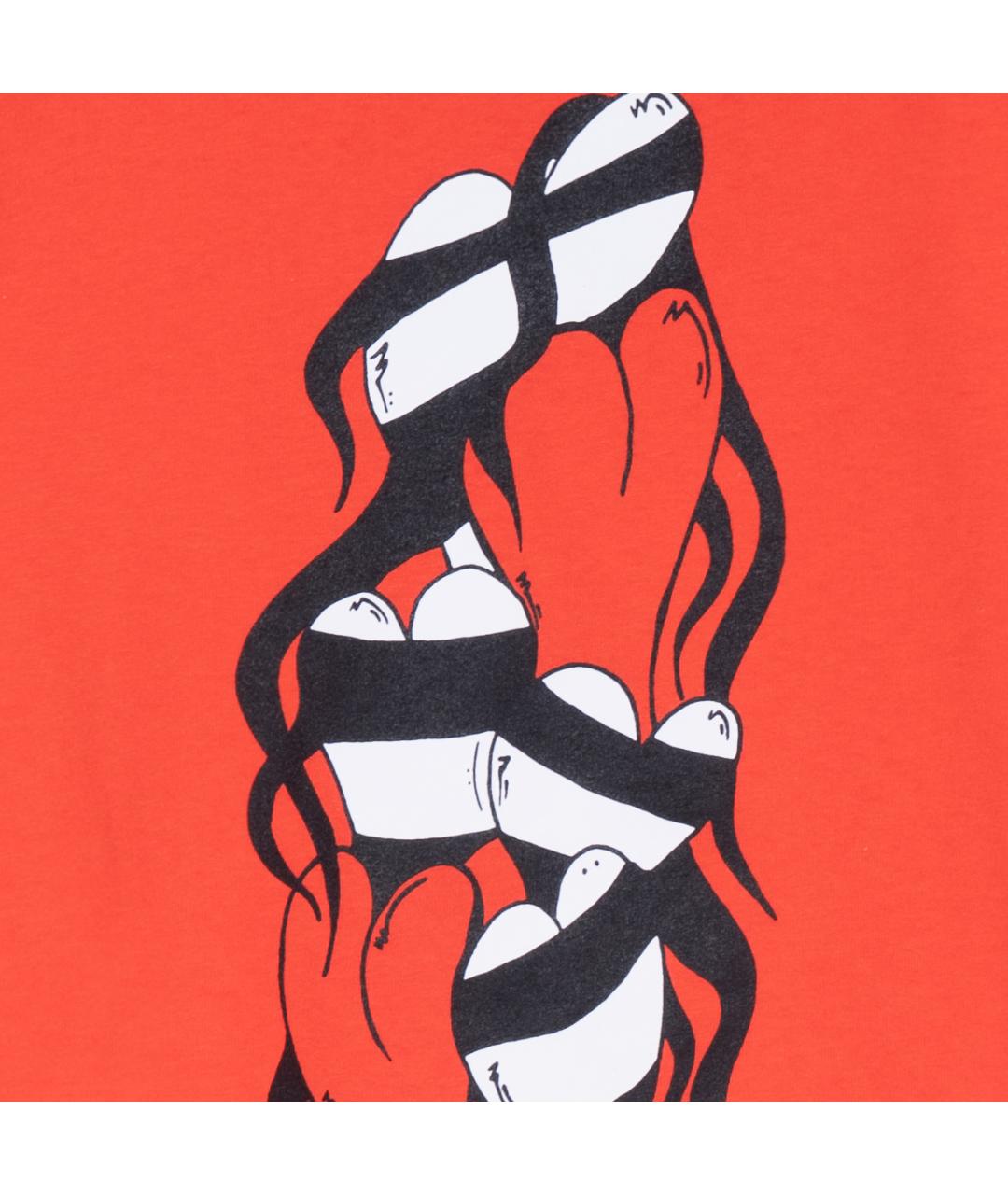 CHROME HEARTS Красная хлопковая футболка, фото 6