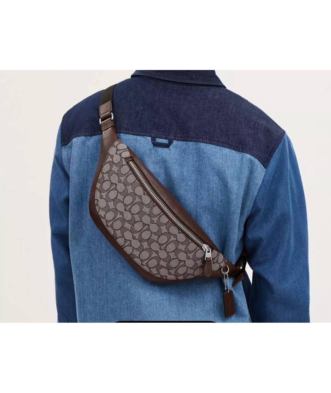 COACH Коричневая поясная сумка, фото 2