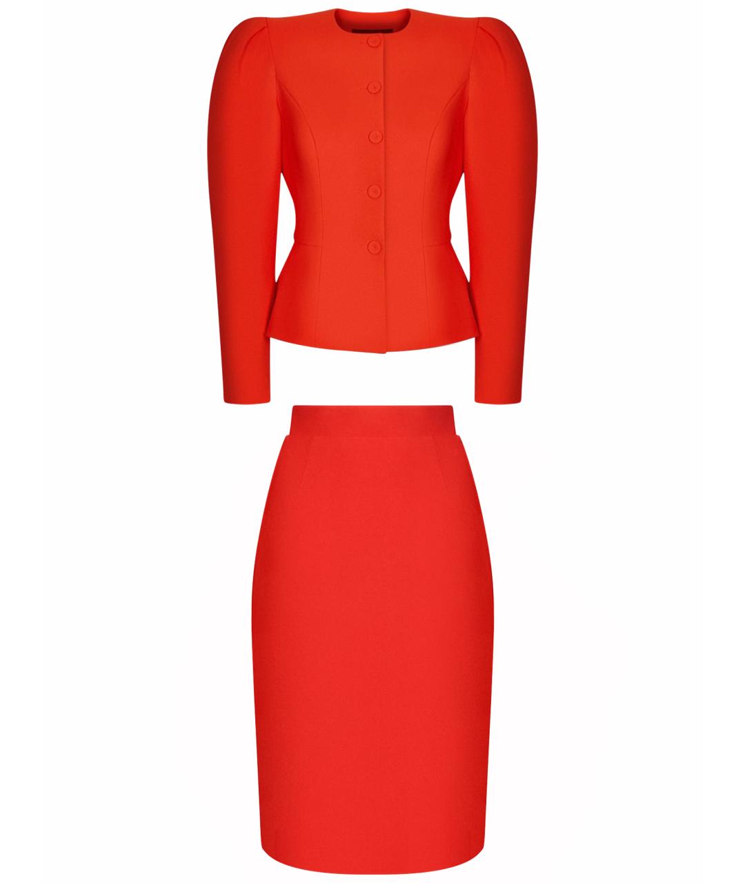 ULYANA SERGEENKO Красный вискозный костюм с юбками, фото 1