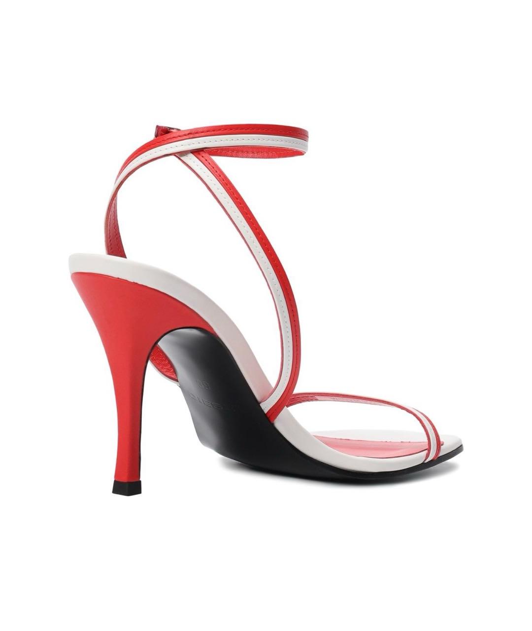 DIESEL Красные кожаные босоножки, фото 4