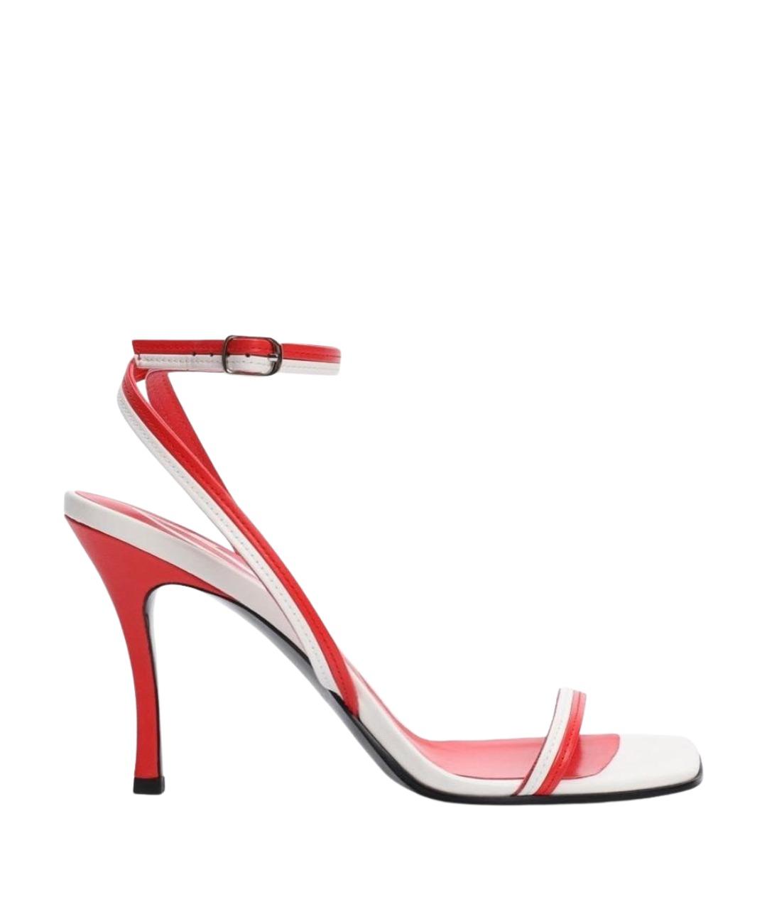 DIESEL Красные кожаные босоножки, фото 1