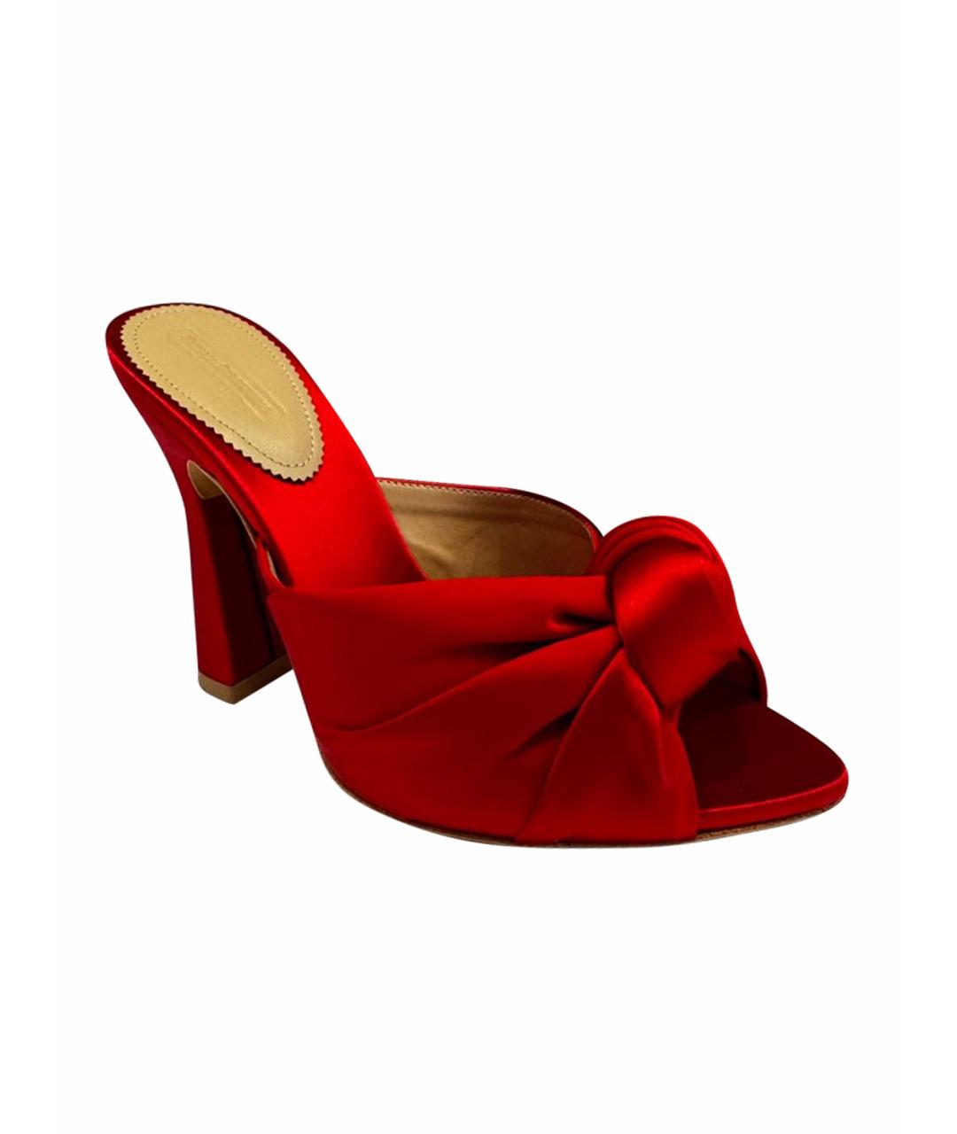 ULYANA SERGEENKO Красные текстильные мюли, фото 1