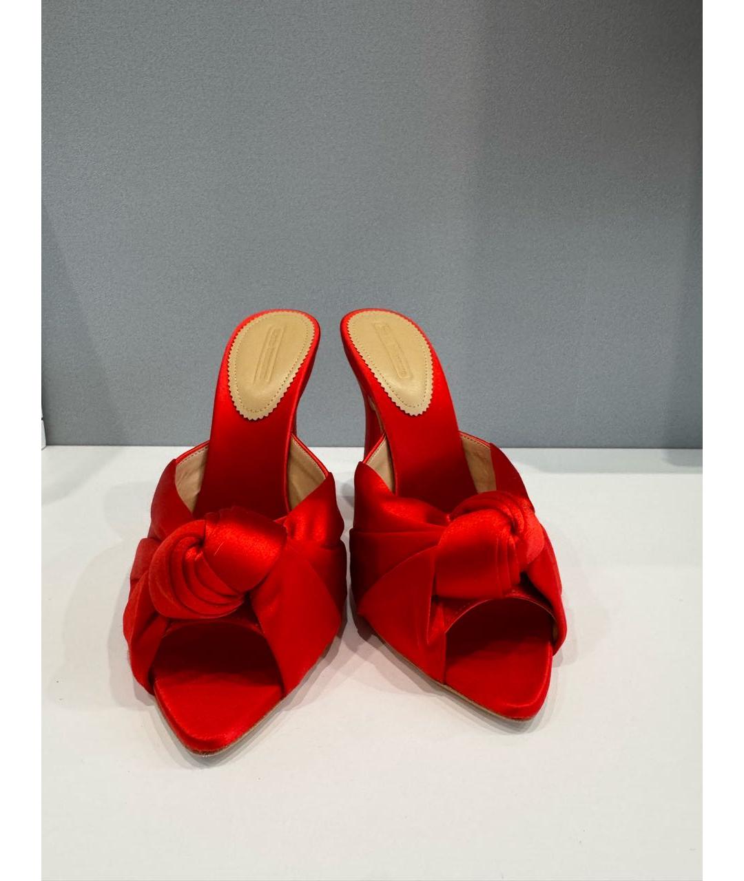 ULYANA SERGEENKO Красные текстильные мюли, фото 3
