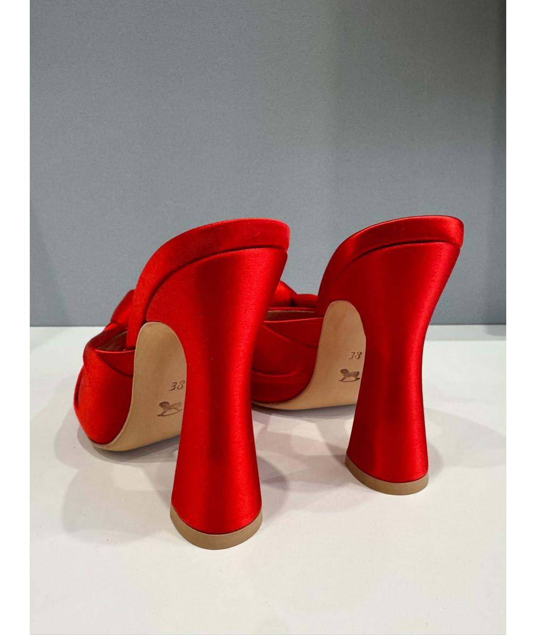 ULYANA SERGEENKO Красные текстильные мюли, фото 5