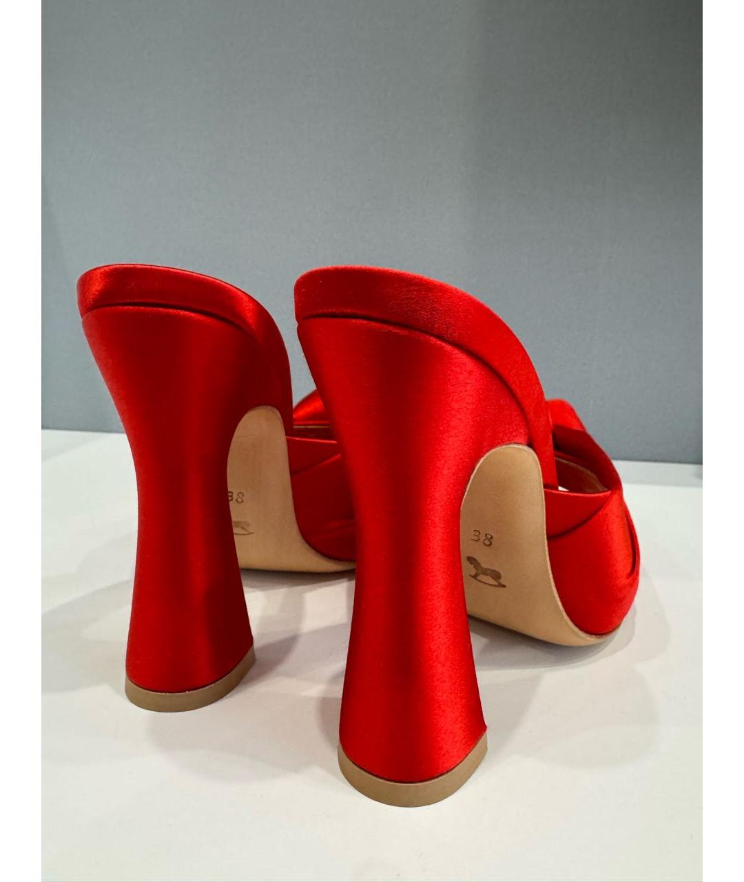 ULYANA SERGEENKO Красные текстильные мюли, фото 6