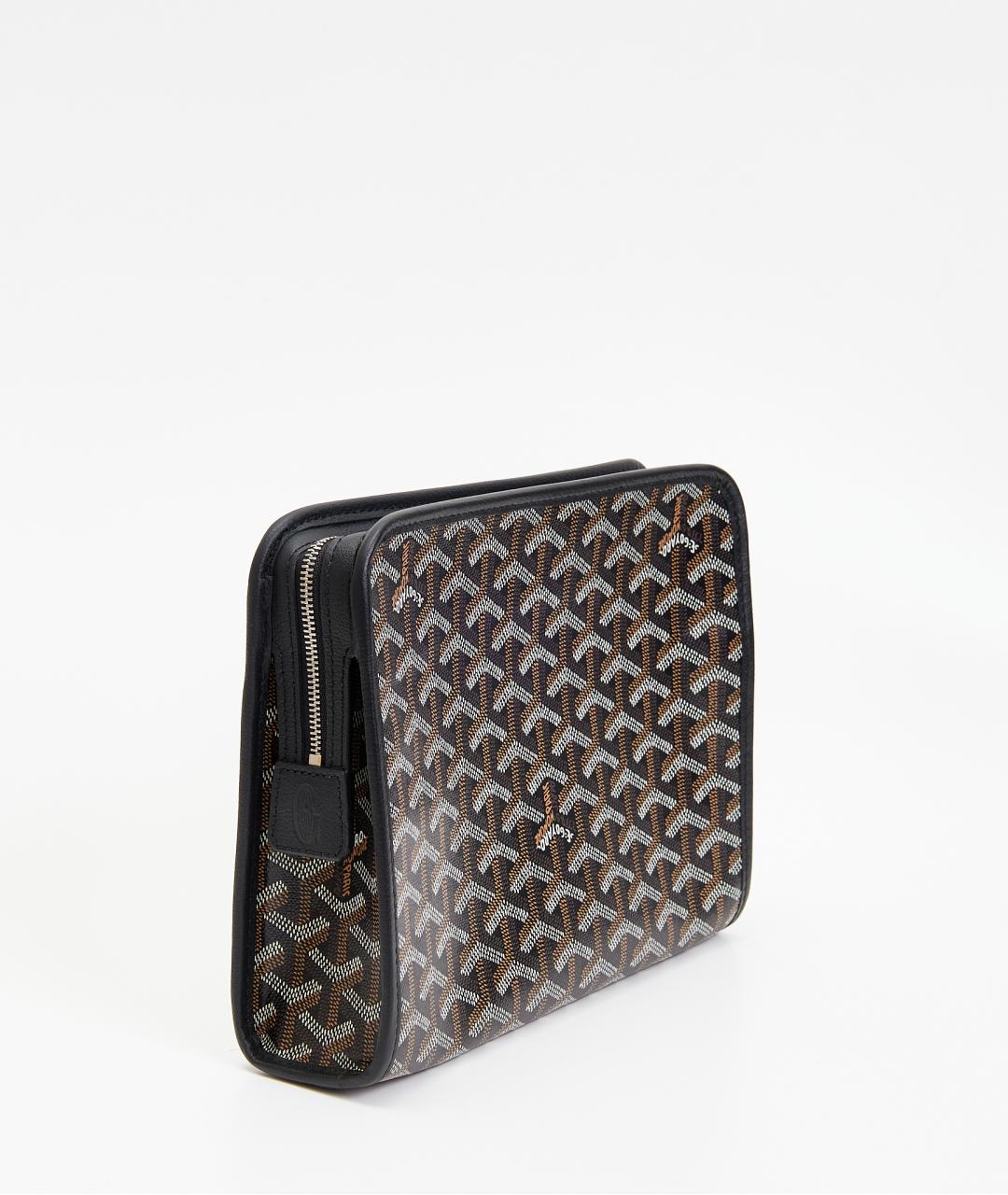 GOYARD Черная кожаная барсетка, фото 2