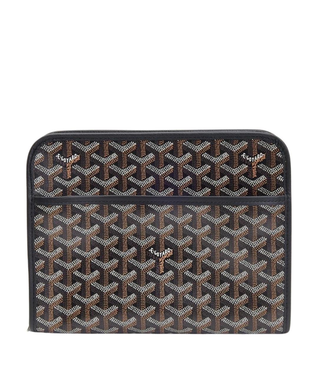 GOYARD Черная кожаная барсетка, фото 1