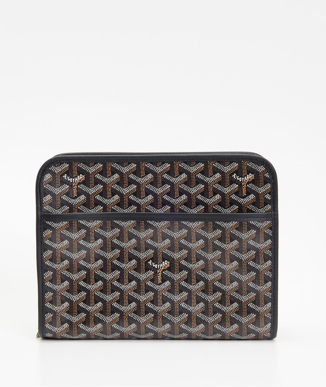 GOYARD Черная кожаная барсетка, фото 7
