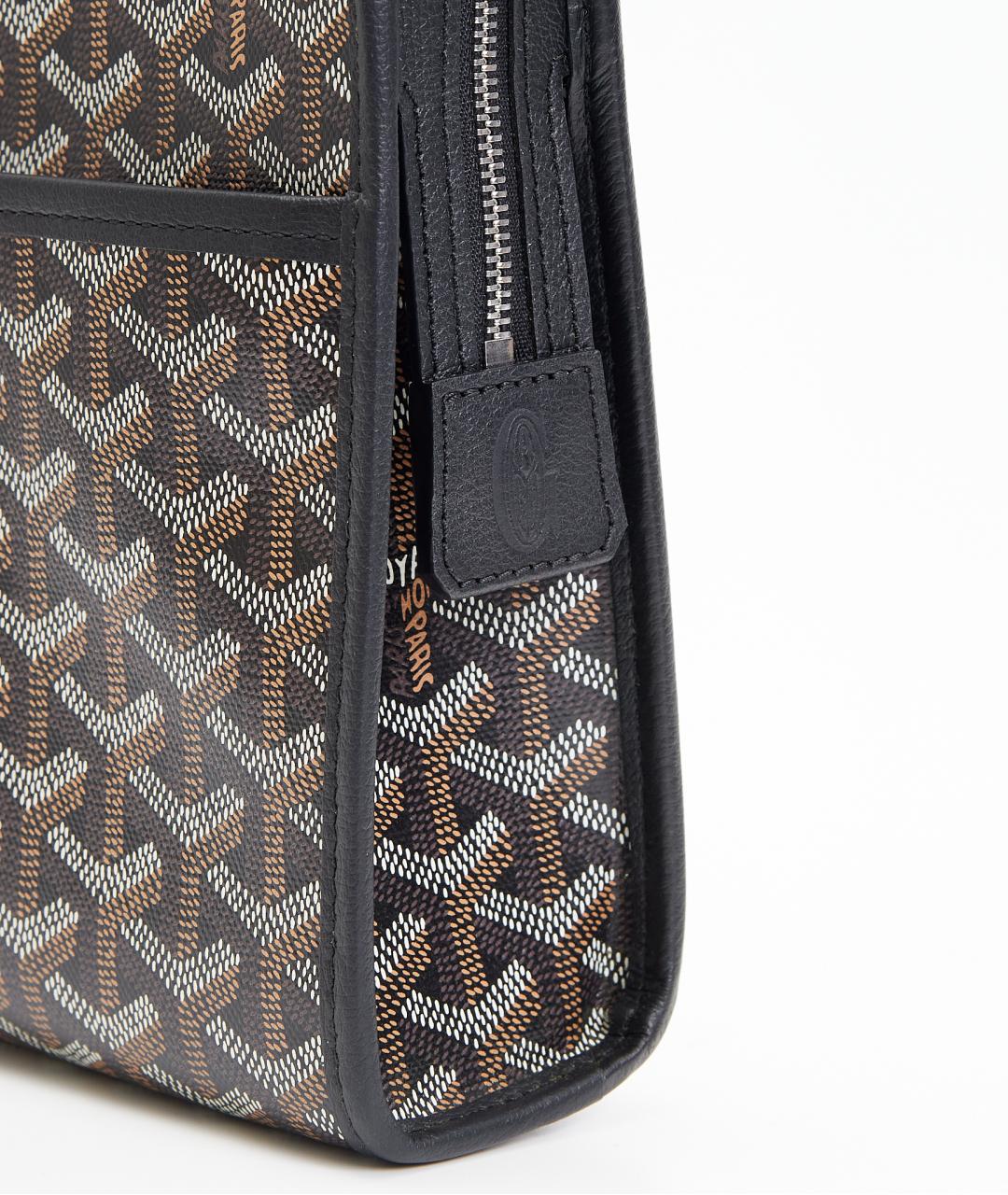 GOYARD Черная кожаная барсетка, фото 5