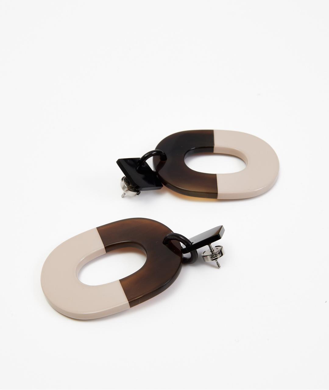 HERMES Коричневые пластиковые серьги, фото 2