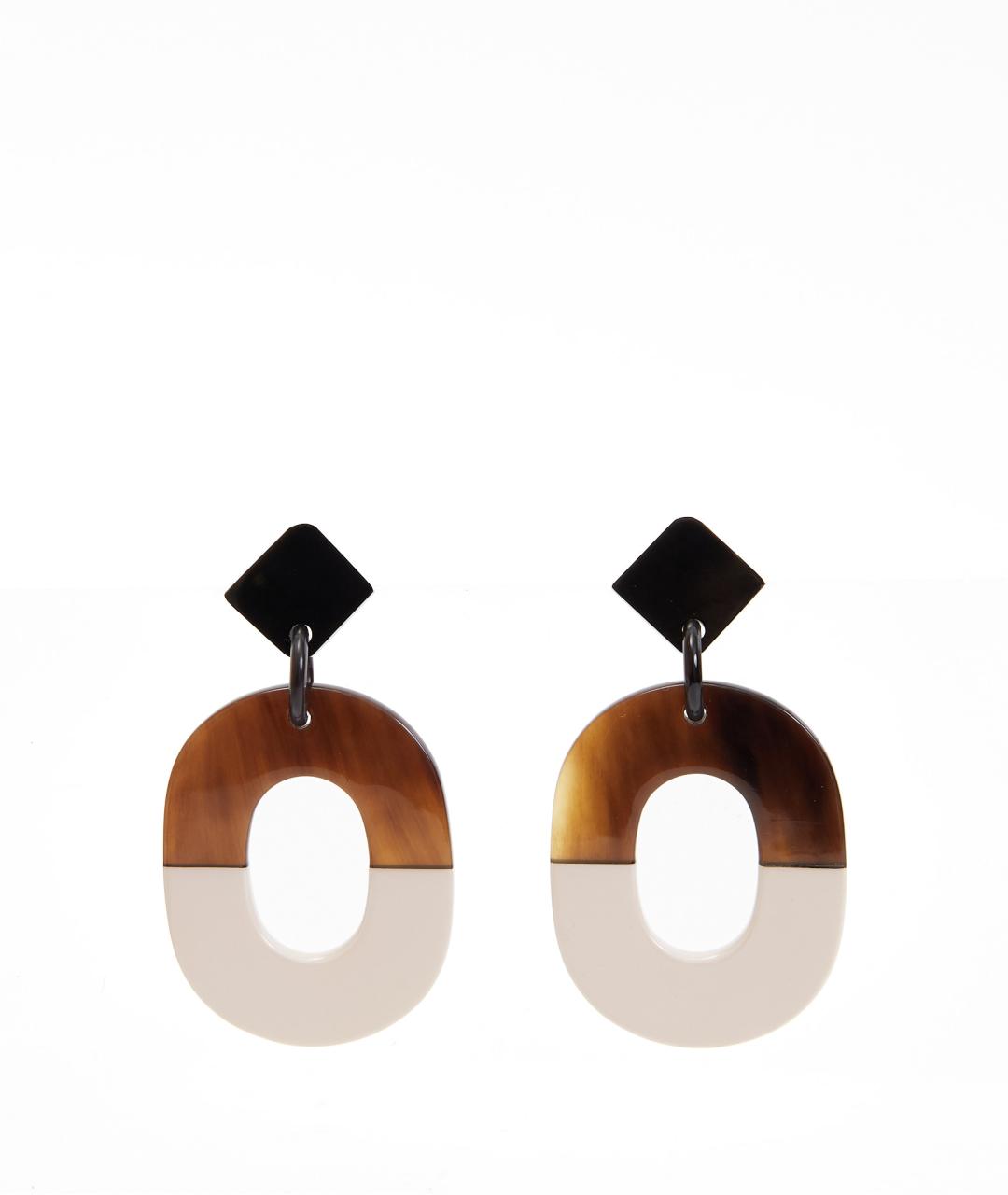 HERMES Коричневые пластиковые серьги, фото 4