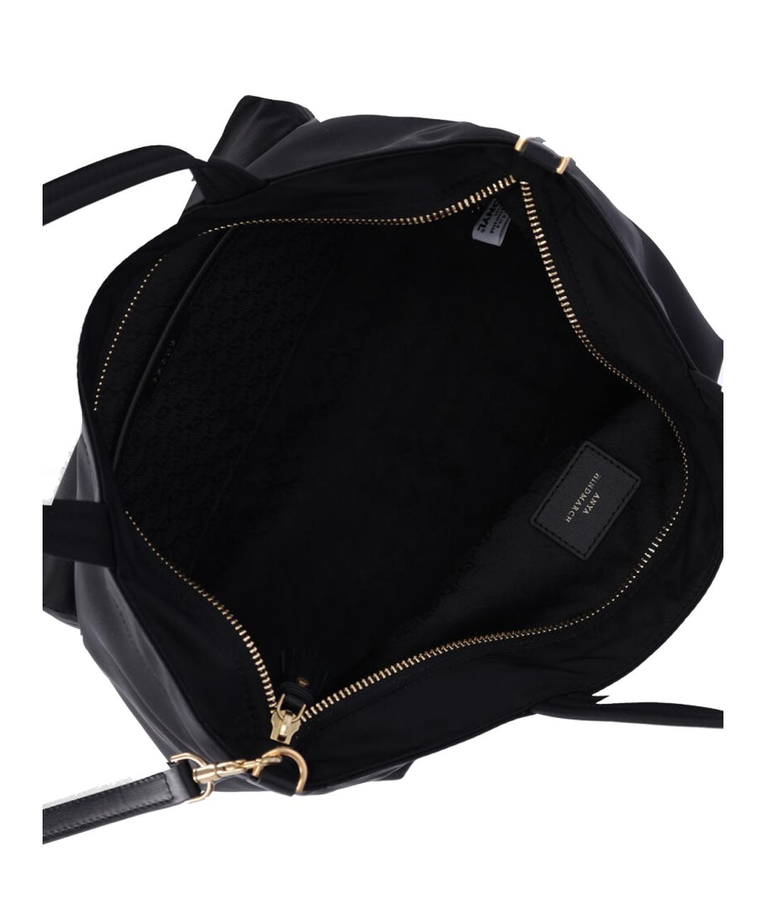 ANYA HINDMARCH Черная синтетическая сумка тоут, фото 3