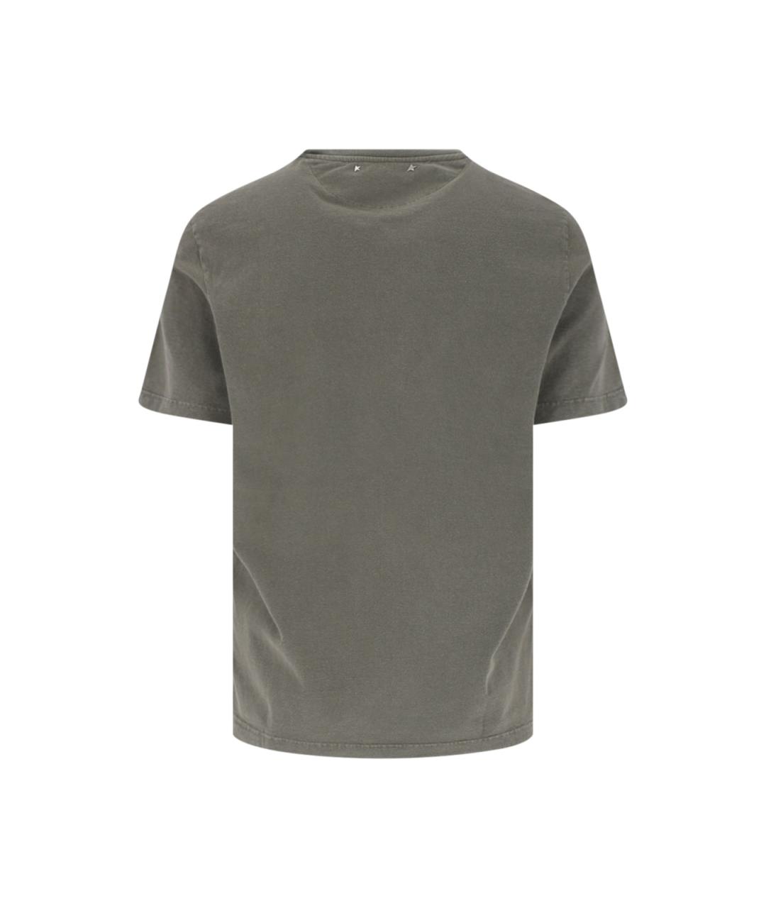 GOLDEN GOOSE DELUXE BRAND Зеленая хлопковая футболка, фото 2