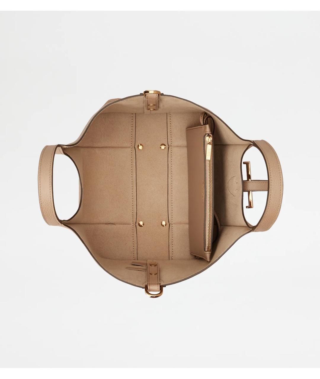 TOD'S Бежевая кожаная сумка тоут, фото 4