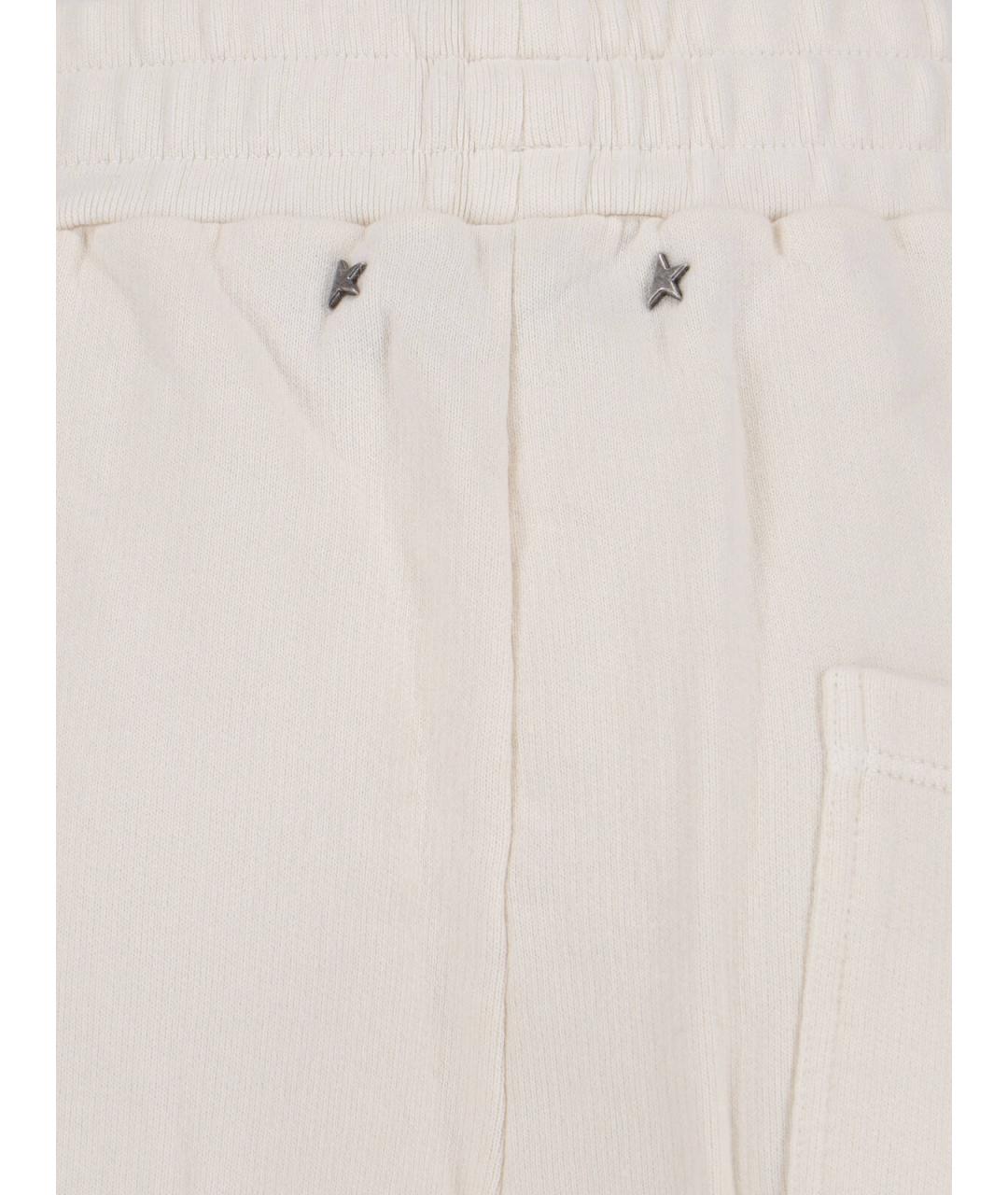 GOLDEN GOOSE DELUXE BRAND Белые хлопковые прямые брюки, фото 5