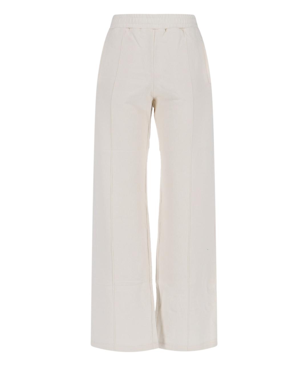 GOLDEN GOOSE DELUXE BRAND Белые хлопковые прямые брюки, фото 1