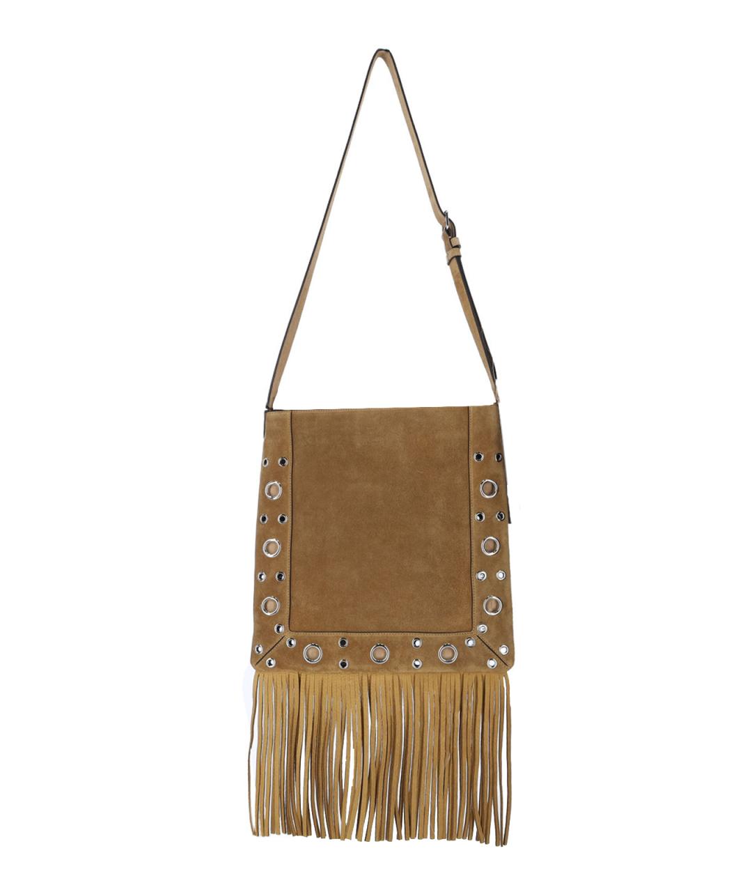 VALENTINO Бежевая замшевая сумка через плечо, фото 2