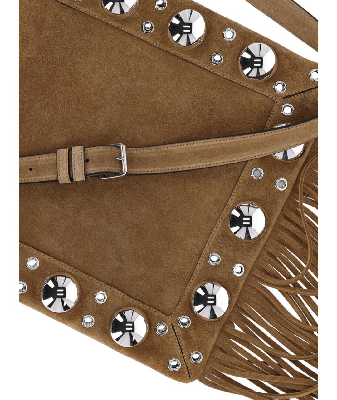 VALENTINO Бежевая замшевая сумка через плечо, фото 5