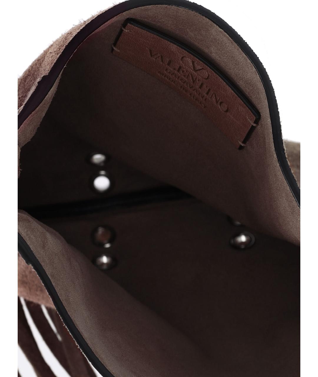 VALENTINO Коричневая замшевая сумка через плечо, фото 4