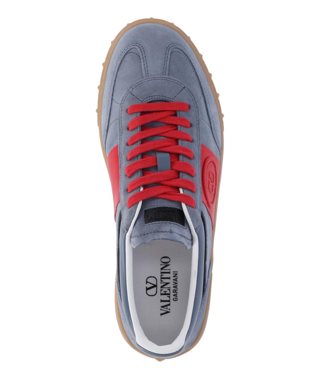 VALENTINO Синие замшевые низкие кроссовки / кеды, фото 5