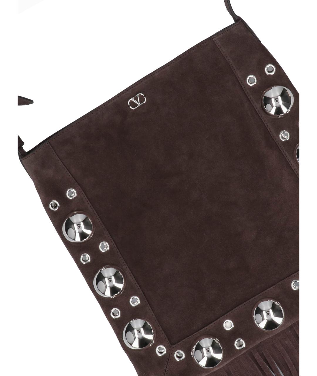 VALENTINO Коричневая замшевая сумка через плечо, фото 4