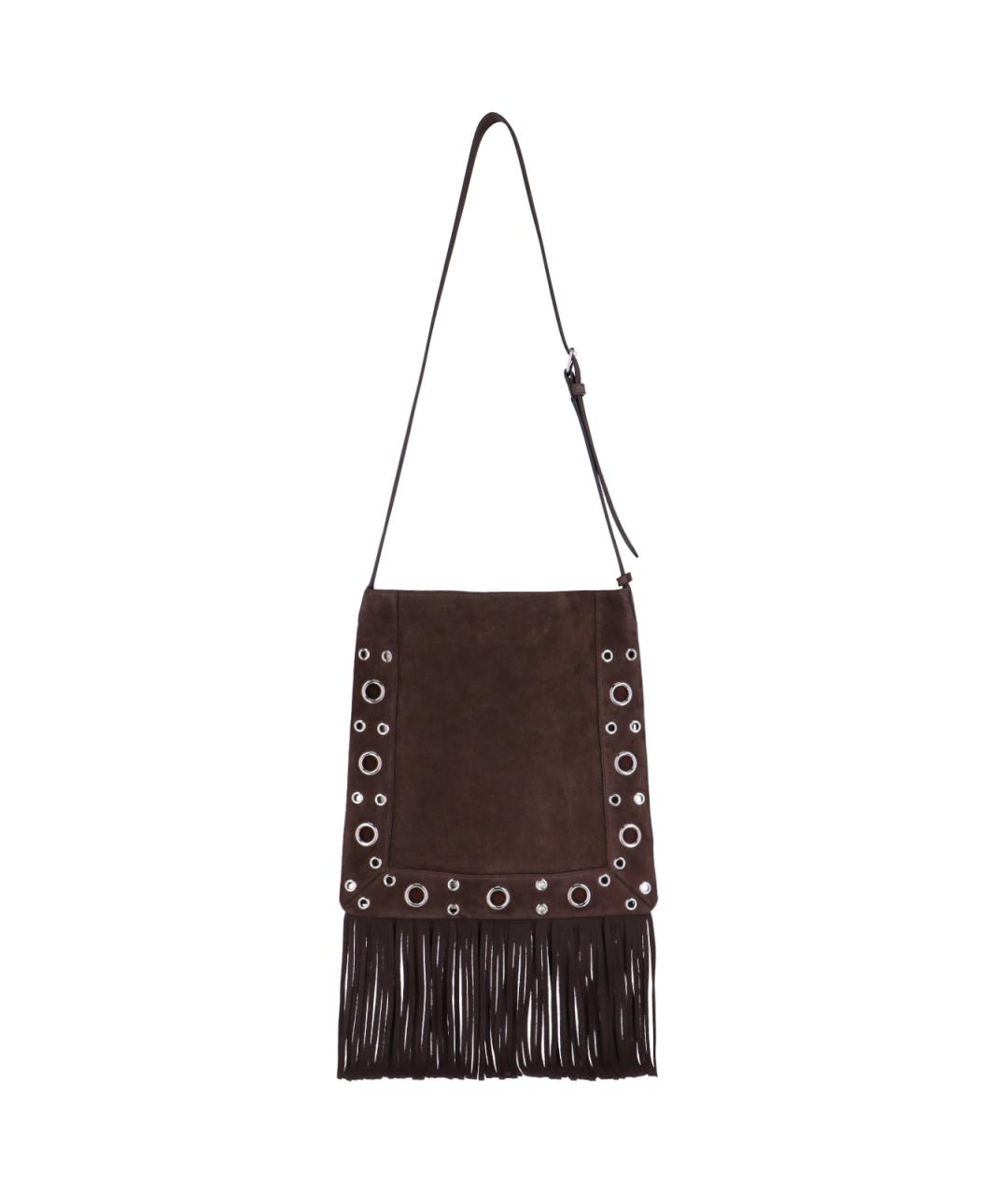 VALENTINO Коричневая замшевая сумка через плечо, фото 3