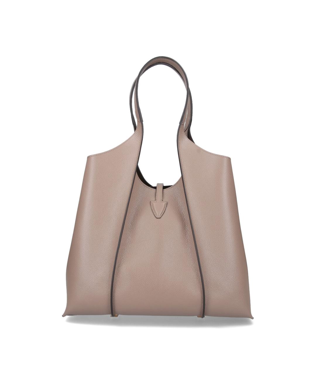 TOD'S Бежевая кожаная сумка тоут, фото 4